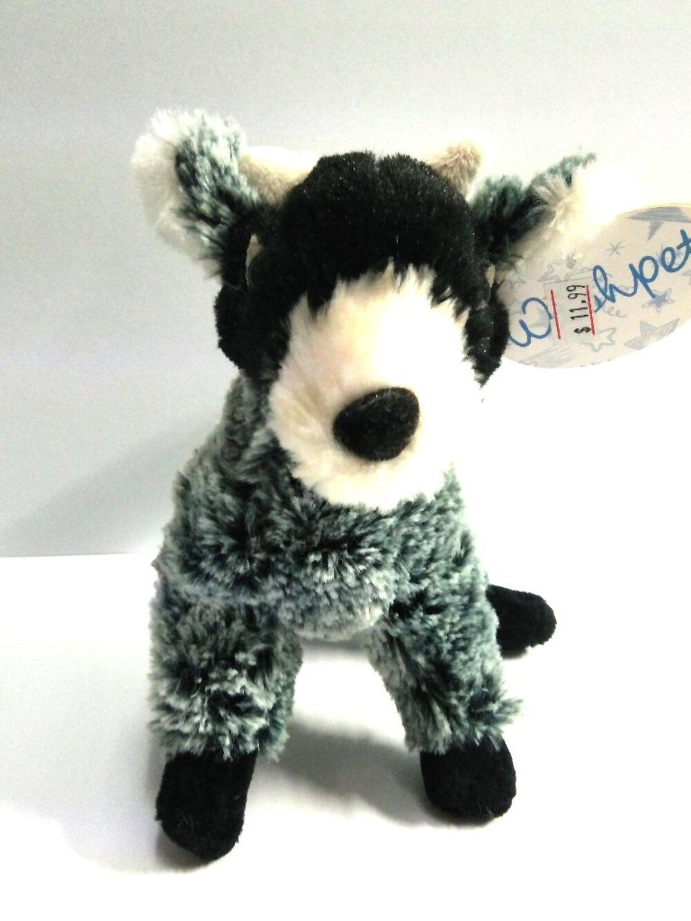 Wishpets Chewy Pygmy Dwarf Goat 9" High Gray, Black, White 2017 New w/ Tag 93460